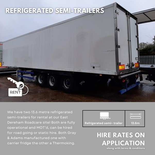 Refrigerated semi trailers for hire