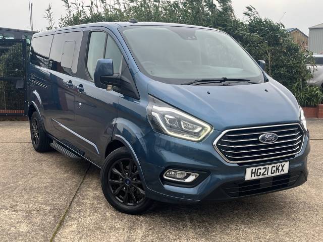 Ford Tourneo Custom 2.0 EcoBlue 185ps L/R 8 Seat Titanium X Auto Minibus Diesel Blue