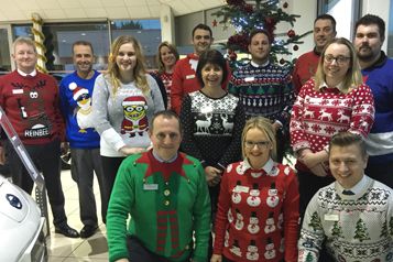 Hammond Nissan and Subaru raise £100 for ITV’s Text Santa Christmas Jumper Day